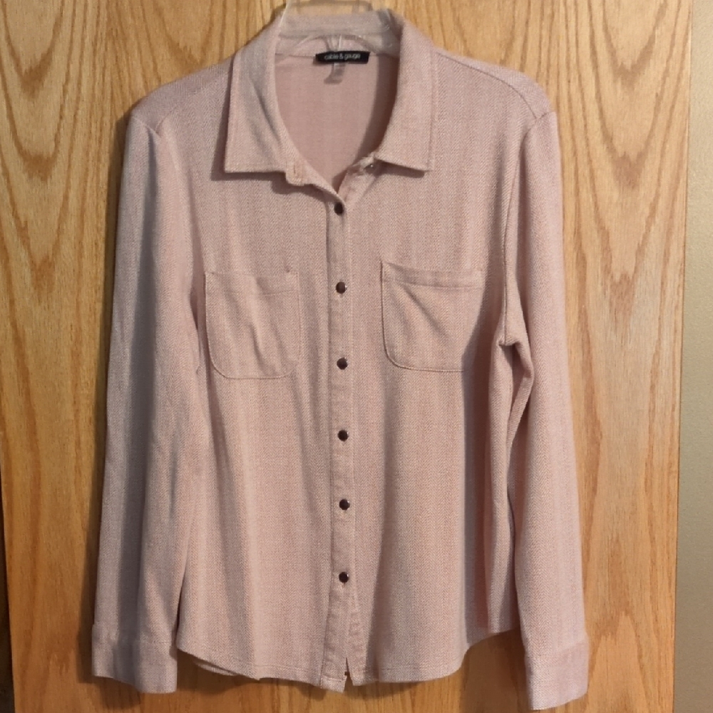 Cable & Gauge Cream Salmon Shacket XL Like New